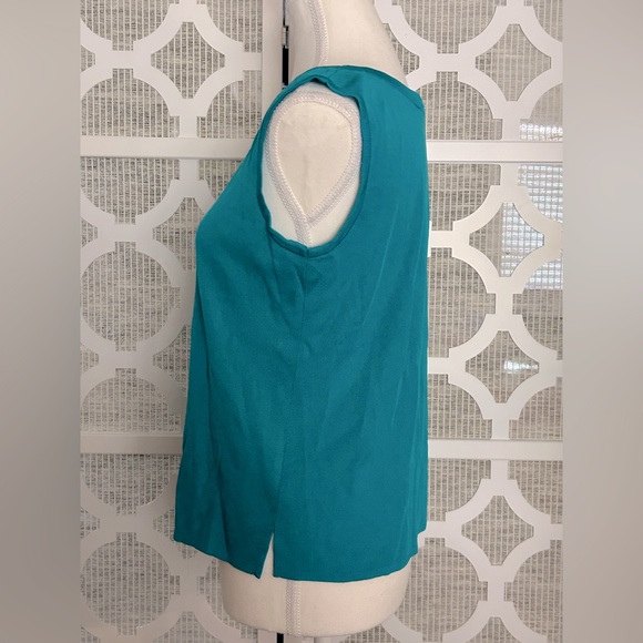 Ming Wang Turquoise Sleeveless Tank Top Medium Knit Aqua Blue Designer Sweater - Picture 9 of 10